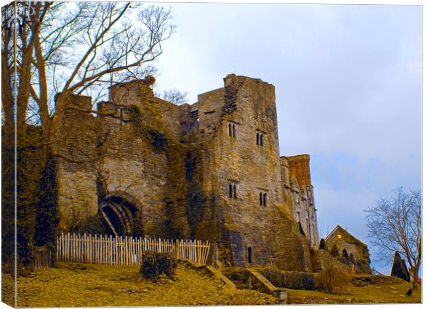 hay on wye castle Canvas Print by paul ratcliffe