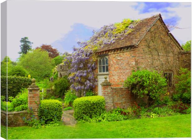 outbuilding in a walled garden  Canvas Print by paul ratcliffe