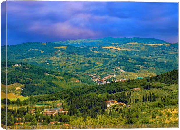 Tuscan landscape above firenze Canvas Print by paul ratcliffe