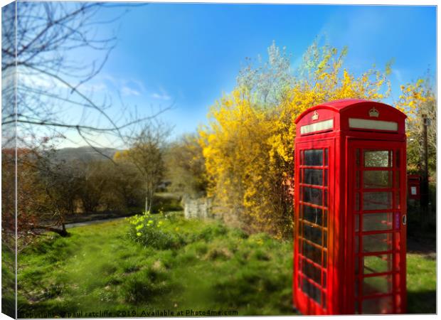 phonebox in old radnor wales Canvas Print by paul ratcliffe