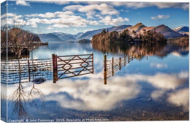 Floating on Clouds, Derwent Water Canvas Print by John Cummings