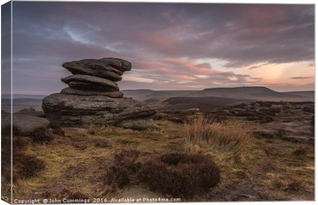 Sunrise at Over Owler Tor Canvas Print by John Cummings