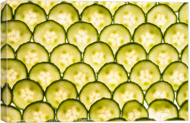 Sliced Cucumber Canvas Print by Paul Cullen