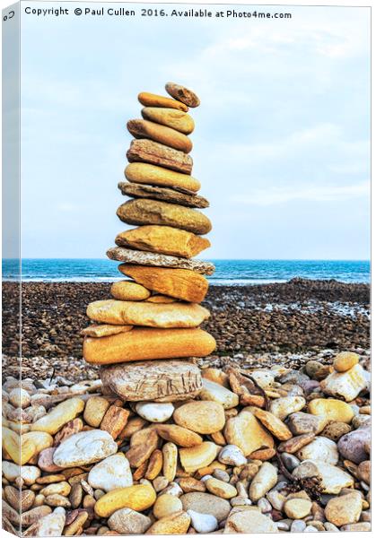 Stone Stack Canvas Print by Paul Cullen