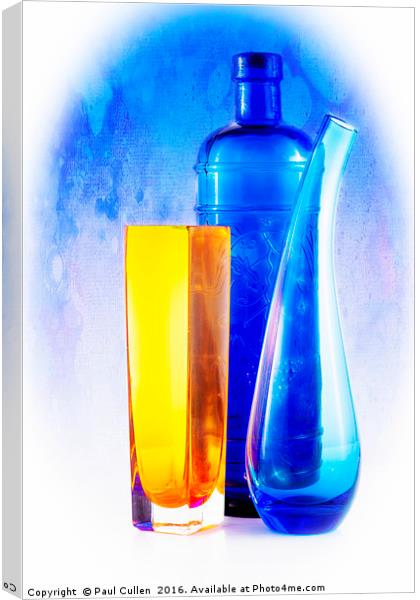 Colourful glassware. Canvas Print by Paul Cullen