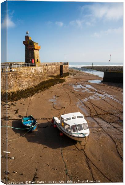 Boats lying at Lynmouth. Canvas Print by Paul Cullen