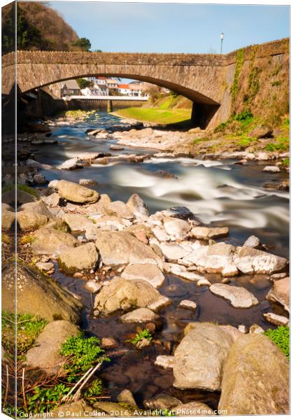 The River Lyn at Lynmouth Devon. Canvas Print by Paul Cullen