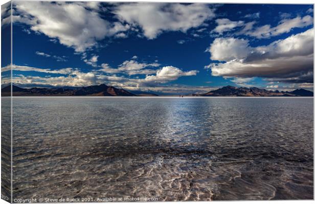 Bonneville Salt Flats, Great Salt Lake Canvas Print by Steve de Roeck