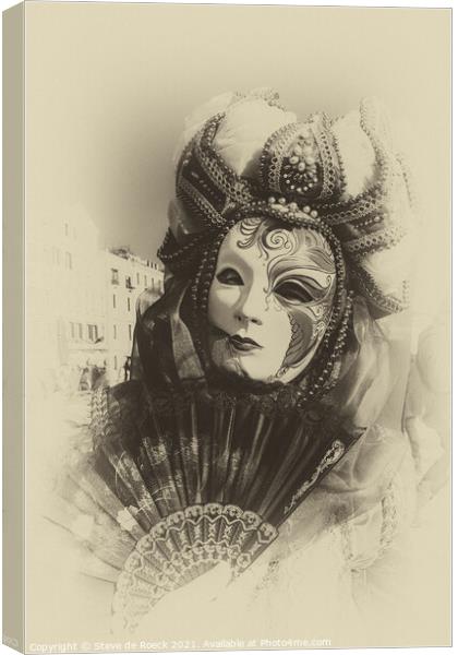  Venetian Lady Canvas Print by Steve de Roeck