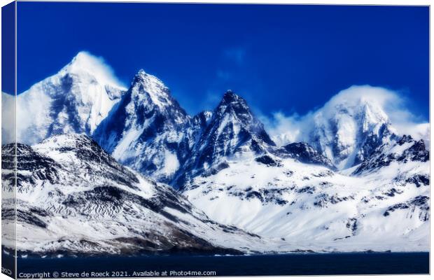 Blue Sky In The Antarctic Canvas Print by Steve de Roeck