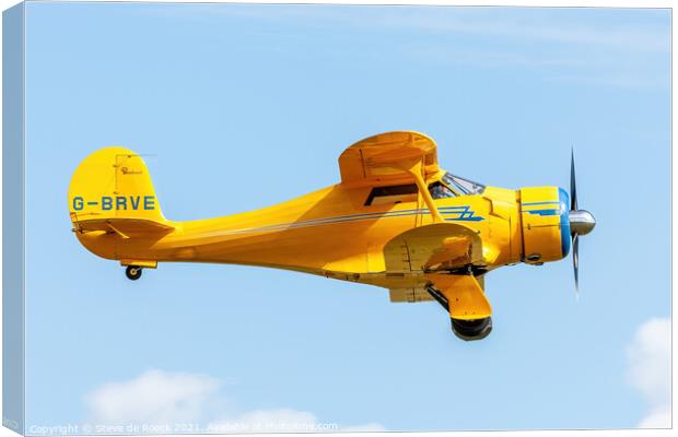 Beech Staggerwing Biplane G-BRVE Canvas Print by Steve de Roeck