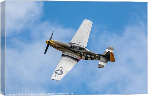 North American P51D Mustang Miss Velma Canvas Print by Steve de Roeck