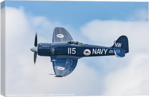 Hawker Sea Fury Royal Australian Navy Canvas Print by Steve de Roeck