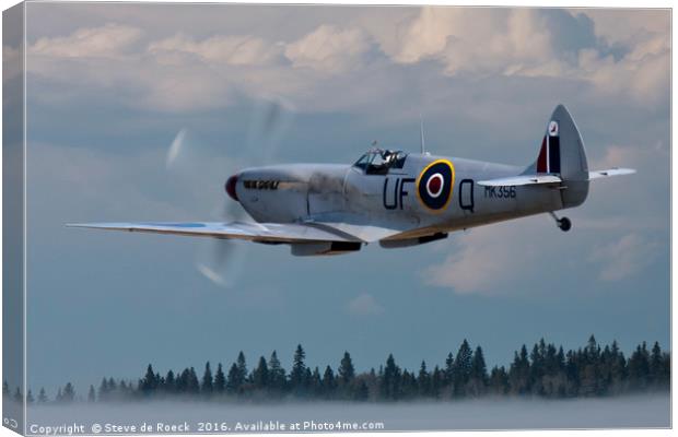 Spitfire Dawn Patrol Canvas Print by Steve de Roeck