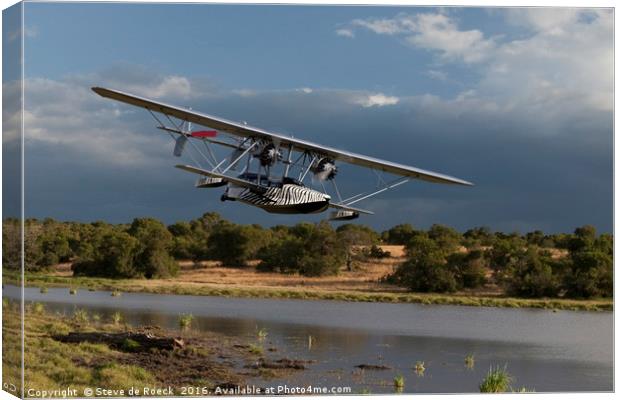 The Explorers Plane, Kenya. Canvas Print by Steve de Roeck