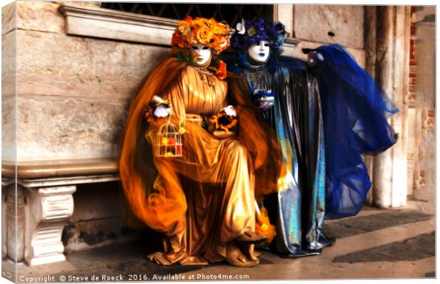 Carnaval; Blue And Gold, 2. Canvas Print by Steve de Roeck