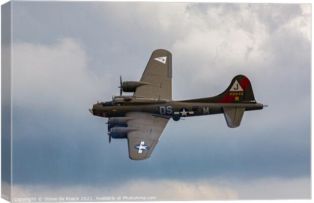 Boeing Flying Fortress Pink Lady Canvas Print by Steve de Roeck