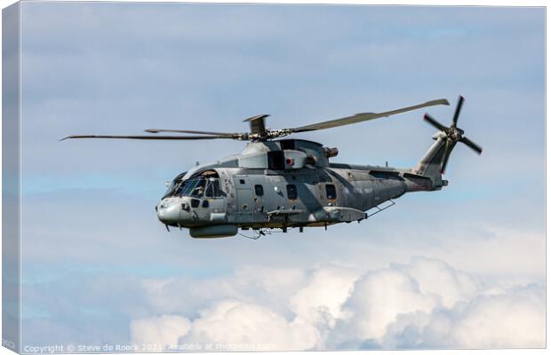 Royal Navy Merlin Helicopter Canvas Print by Steve de Roeck