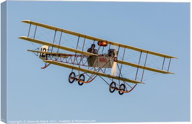 Roe Triplane Canvas Print by Steve de Roeck