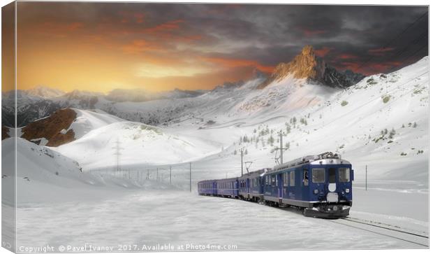 Sunset train Canvas Print by Pavel Ivanov