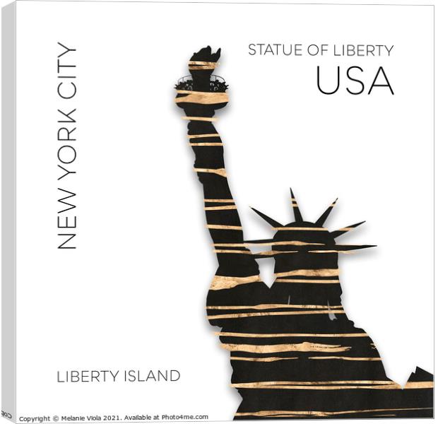 Urban Art NYC Statue of Liberty Canvas Print by Melanie Viola