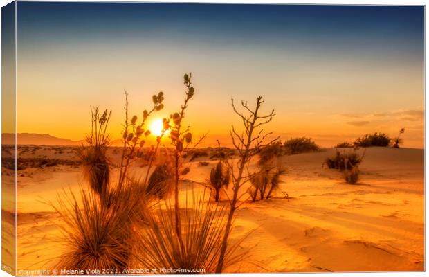 White Sands National Monument Sunset Canvas Print by Melanie Viola