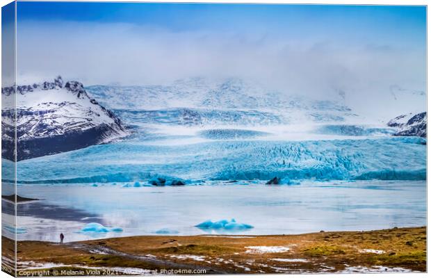 Fjallsarlon Lagoon and Glacier Vatnajokull Canvas Print by Melanie Viola