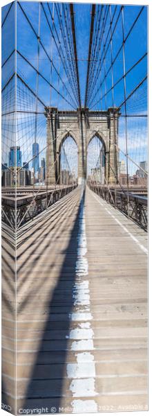 NEW YORK CITY Brooklyn Bridge | upright panorama Canvas Print by Melanie Viola