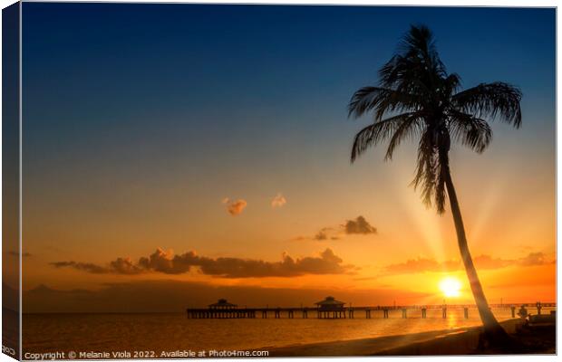 Sunset by the sea Canvas Print by Melanie Viola