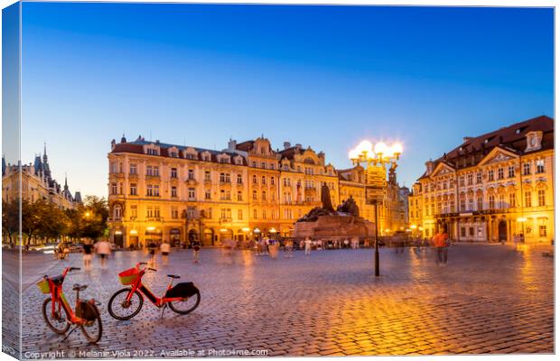 Prague Old Town Square in the evening Canvas Print by Melanie Viola