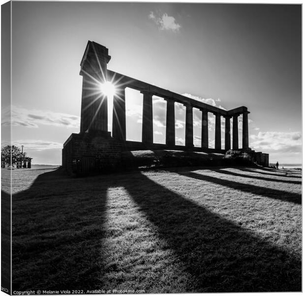 National Monument of Scotland, Calton Hill - Monochrome Canvas Print by Melanie Viola