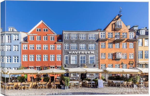 COPENHAGEN Nyhavn Waterfront Buildings Canvas Print by Melanie Viola