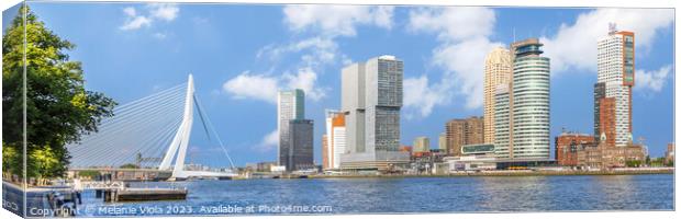Rotterdam panoramic impression from the bank of the Nieuwe Maas Canvas Print by Melanie Viola