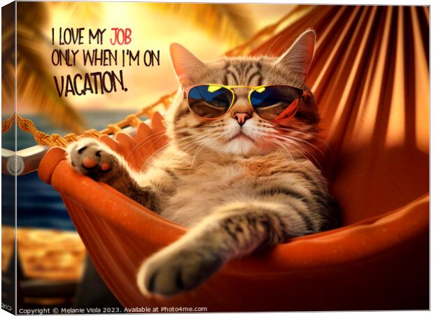 FUNNY CAT Job Canvas Print by Melanie Viola