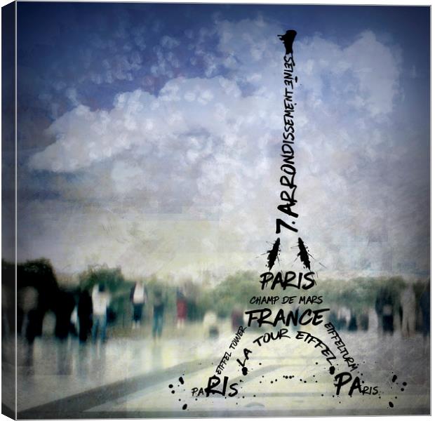 Digital-Art PARIS Eiffel Tower No.1 Canvas Print by Melanie Viola