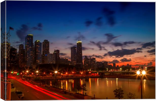 CHICAGO Sunset Canvas Print by Melanie Viola