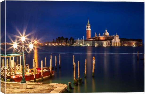 VENICE San Giorgio Maggiore at Blue Hour Canvas Print by Melanie Viola