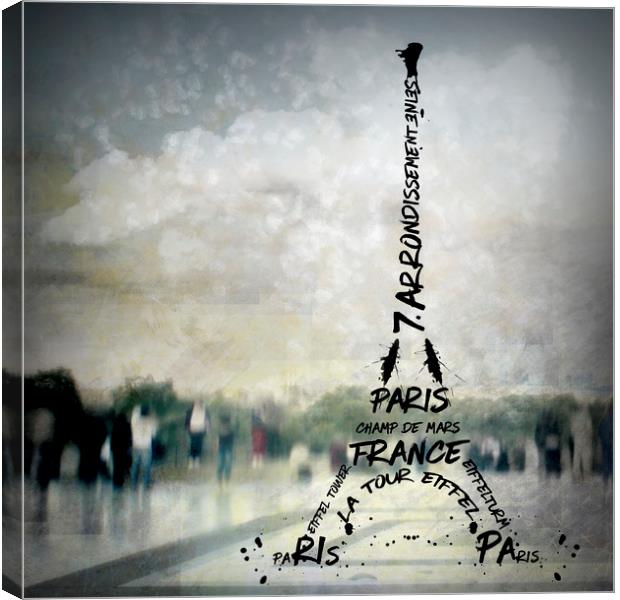 Digital-Art PARIS Eiffel Tower No.2 Canvas Print by Melanie Viola