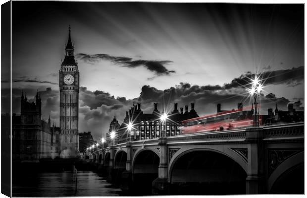 LONDON Westminster Bridge at Sunset Canvas Print by Melanie Viola