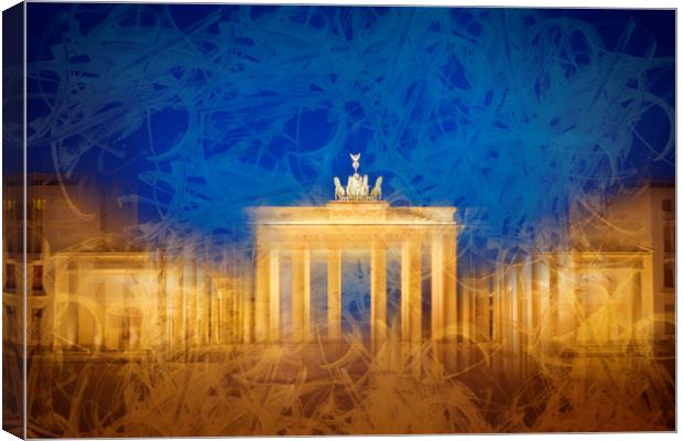 Modern Art BERLIN Brandenburg Gate Canvas Print by Melanie Viola