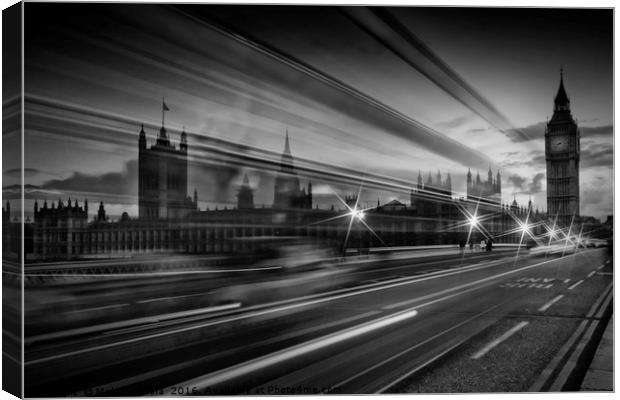 LONDON Westminster Bridge Traffic Canvas Print by Melanie Viola