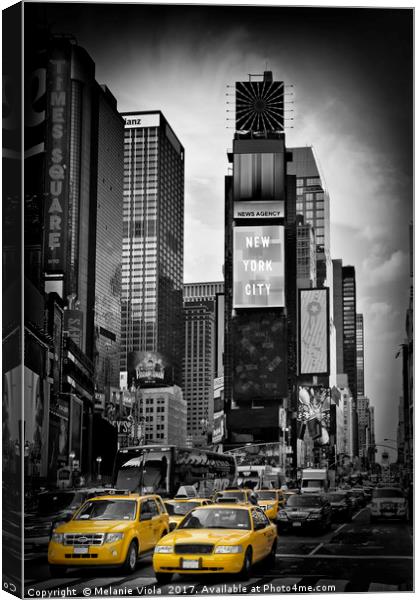 NEW YORK CITY Times Square | colorkey Canvas Print by Melanie Viola