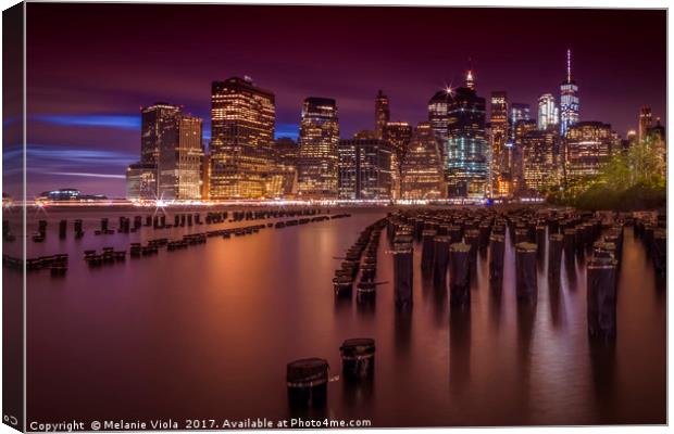 Manhattan Skyline at Sunset  Canvas Print by Melanie Viola