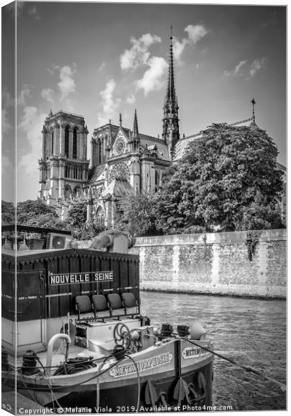 PARIS Cathedral Notre-Dame | monochrome Canvas Print by Melanie Viola