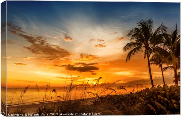 BONITA BEACH Bright Sunset Canvas Print by Melanie Viola