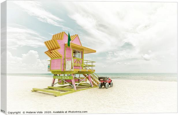 MIAMI BEACH Florida Flair | Vintage Canvas Print by Melanie Viola