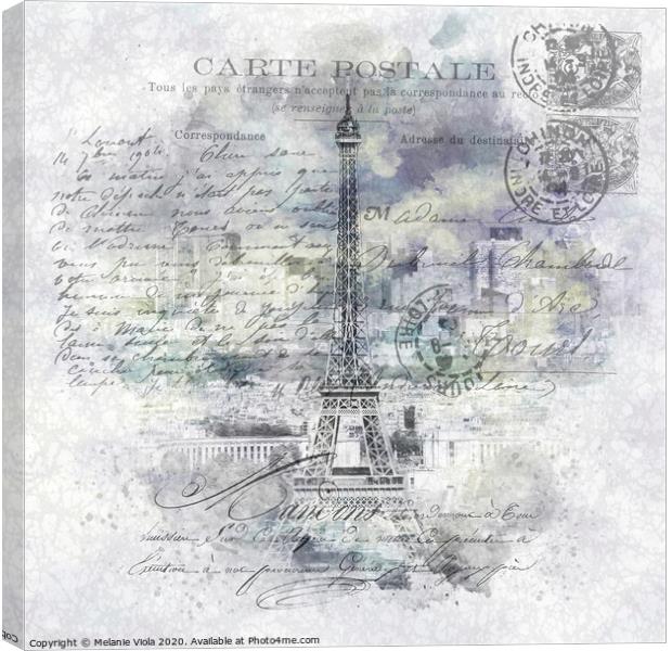 Paris Collage | Overlooking the city from Montparnasse Tower Canvas Print by Melanie Viola