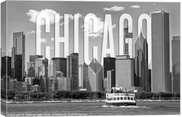 CHICAGO Skyline | monochrome Canvas Print by Melanie Viola