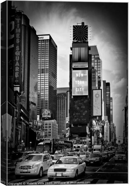 NEW YORK CITY Times Square | Monochrome Canvas Print by Melanie Viola