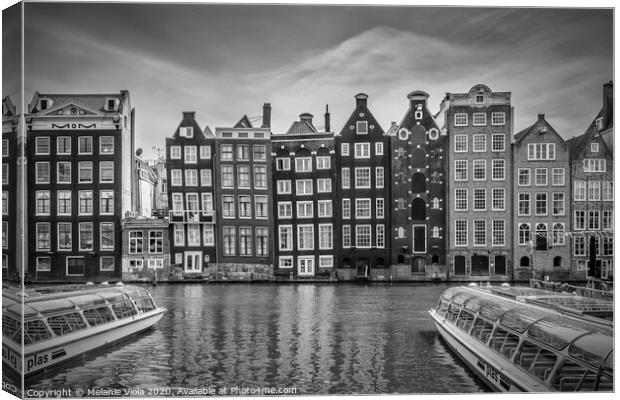 AMSTERDAM Damrak and dancing houses Canvas Print by Melanie Viola